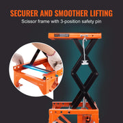 Load image into Gallery viewer, SucceBuy Hydraulic Motorcycle Lift Table 350 LBS Capacity Motorcycle Scissor Jack Lift with Wide Deck J-hooks 4 WheelsHydraulic - AMOCART
