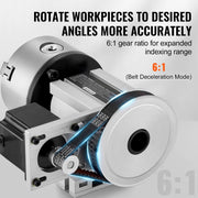 Load image into Gallery viewer, SucceBuy Dividing Head K11-100mm 3Jaw Chuck 2.6"/65mm Center Height MT2 Tailstock 6:1 Gear Ratio Universal for Milling Engraving
