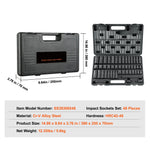 Amocart 26/65PCs US Drive Impact Socket Set Deep Standard Socket Set SAE Metric 6 Point CR-V Cr-Mo Alloy Steel Auto Repair
