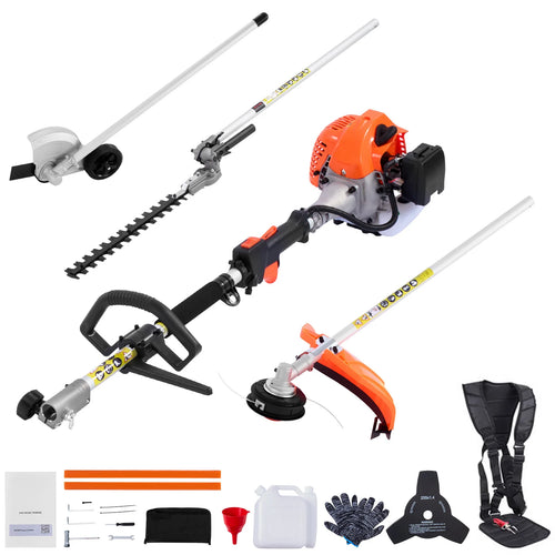 SucceBuy Gas Hedge Trimmer 2 Cycle Gas Power Handheld Hedge Trimmer Weed Eater with Protective Gear Set for Trimming Shrub Bush