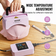 Bild in Galerie-Viewer laden, Amocart Hat Press Machine Mini Hat Heat Press for Caps Cap Heat Press Machine Safety Base and Glove Automatic Shut-Off Purple
