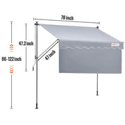 Load image into Gallery viewer, SucceBuy Manual Retractable Awning Outdoor  Retractable Sun Shade Water-Resistant Polyester Patio Door Window for Backyard - AMOCART
