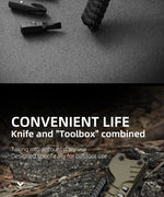 LETGOS Pocket Folding Knife, 22 in 1,Survival Gear EDC Rescue Tool with nylon sheath, Emergency, Camping, Hunting, Gift for dad