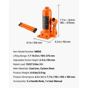 Charger l'image dans la visionneuse de galerie, Amocart 4/6/8 Ton Hydraulic Bottle Jack, Heavy Duty Welded Bottle Jack, for Auto Repair, House Lift and Agricultural Equipment
