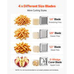 SucceBuy French Fry Cutter with 4 Replacement Blades 1/2" 3/8" 1/4" Blade Easy Dicer Chopper and 6-wedge Apple Corer for Kitchen