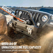 Load image into Gallery viewer, Amocart 6000lbs Electric Winch Car Truck Winch with 1/4 in 55 ft Synthetic Rope Wireless/Wired for Towing SUV Jeep Trailer Boat
