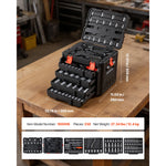SucceBuy Mechanics Tool Set SAE and Metric Socket Set Wrenches Screwdriver Bits Accessories and Storage Case for Cars Repair
