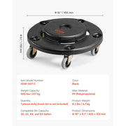 Load image into Gallery viewer, Amocart 1/2 Packs Trash Can Dolly Round Roller Base with 4 Lockable Wheels Rolling Barrel Cart Fit 20/32/44/55 Gal Containers
