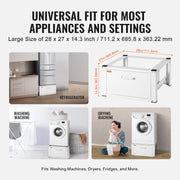 Load image into Gallery viewer, SucceBuy Laundry Pedestal Washer And Dryer Base Stand Platform Heavy Duty Multi-Functional Base with Drawer &amp; Rich Accessories - AMOCART

