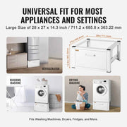Load image into Gallery viewer, Amocart Laundry Pedestal Washer And Dryer Base Stand Platform Heavy Duty Multi-Functional Base with Drawer &amp; Rich Accessories

