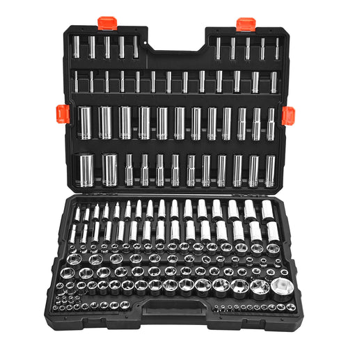 SucceBuy Socket Set 3/8 & 1/4 & 1/2 in Drive Socket Tool Set SAE and Metric Chrome Plated CR-V Alloy Steel for Automotive Repair
