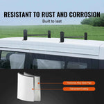 Amocart Van Roof Ladder Rack 2/3 Bars Alloy Steel Roof Racks 500/750 LBS Capacity Rain-Gutter Roof Rack Van Ladder Rack for Van