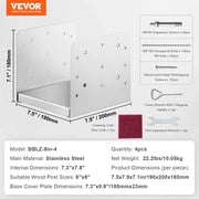 Load image into Gallery viewer, Amocart Post Base Stainless Steel Adjustable Post Anchor Bracket  Base Pavilion Deck Porch Handrail Support Decorative Plate
