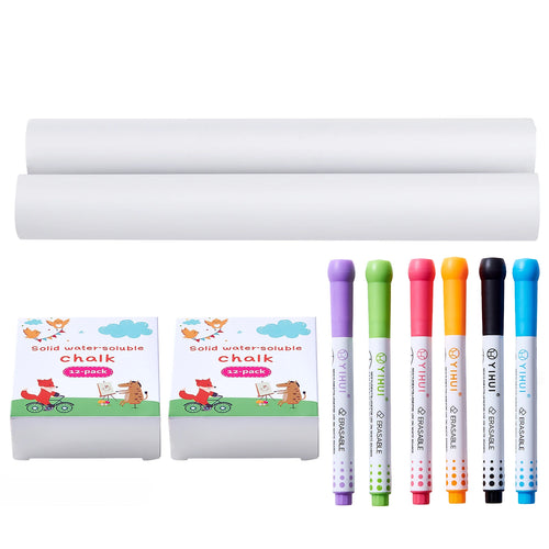 Amocart 32PCS Kids Drawing Board Painting Accessories with Chalks Dry-Erase Markers & Paper Kit for Desktop/Standing Art Easel