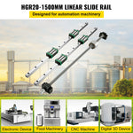 SucceBuy Linear Guide Rail 2PCS Linear Rail+1Pcs RM1605-1000mm/1500mm Ballscrew BF12/BK12 Kit for DIY CNC Routers Lathes Mills