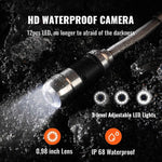 Amocart Sewer Camera 7" Screen Pipeline Inspection Camera w/ DVR Function Waterproof Camera w/12 Adjustable LEDs 16 GB SD Card