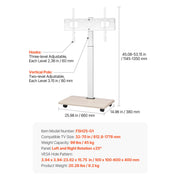 Load image into Gallery viewer, SucceBuy Rolling TV Stand Mobile TV Cart Suit for Various Sizes TV Portable TV Stand with Wheels for Living Room Bedroom Office
