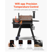 Charger l'image dans la visionneuse de galerie, WiFi App-Controlled Pellet Grill, SucceBuy BBQ Smoker with LCD Controller for Camping

