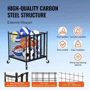Load image into Gallery viewer, Amocart Rolling Sports Ball Storage Cart Sport Equipment for Indoor Outdoor Steel Storage Rack for Garages Gym and Schools
