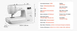 Amocart Computerized Sewing Machine 18/60/200 Stitch Applications LED Screen Foot Pedal and LED Light Heavy-Duty Metal Frame
