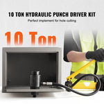 SucceBuy 10Ton Hydraulic Knockout Punch Driver Kit 1/2"-2" w/ 6 Dies Carbon Steel Sheet Hole Opener Manual Hole Digger