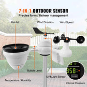 Load image into Gallery viewer, SucceBuy 7-in-1 Wi-Fi Weather Station 7.5 in Color Display + Solar Wireless Outdoor Sensor Alarm Alerts for Temperature Humidity
