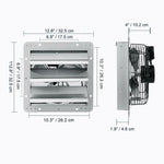 SucceBuy Shutter Exhaust Fan AC/ EC-motor 10-Speed Adjustable Wall Mount Attic Ventilation and Cooling for Greenhouses Garages
