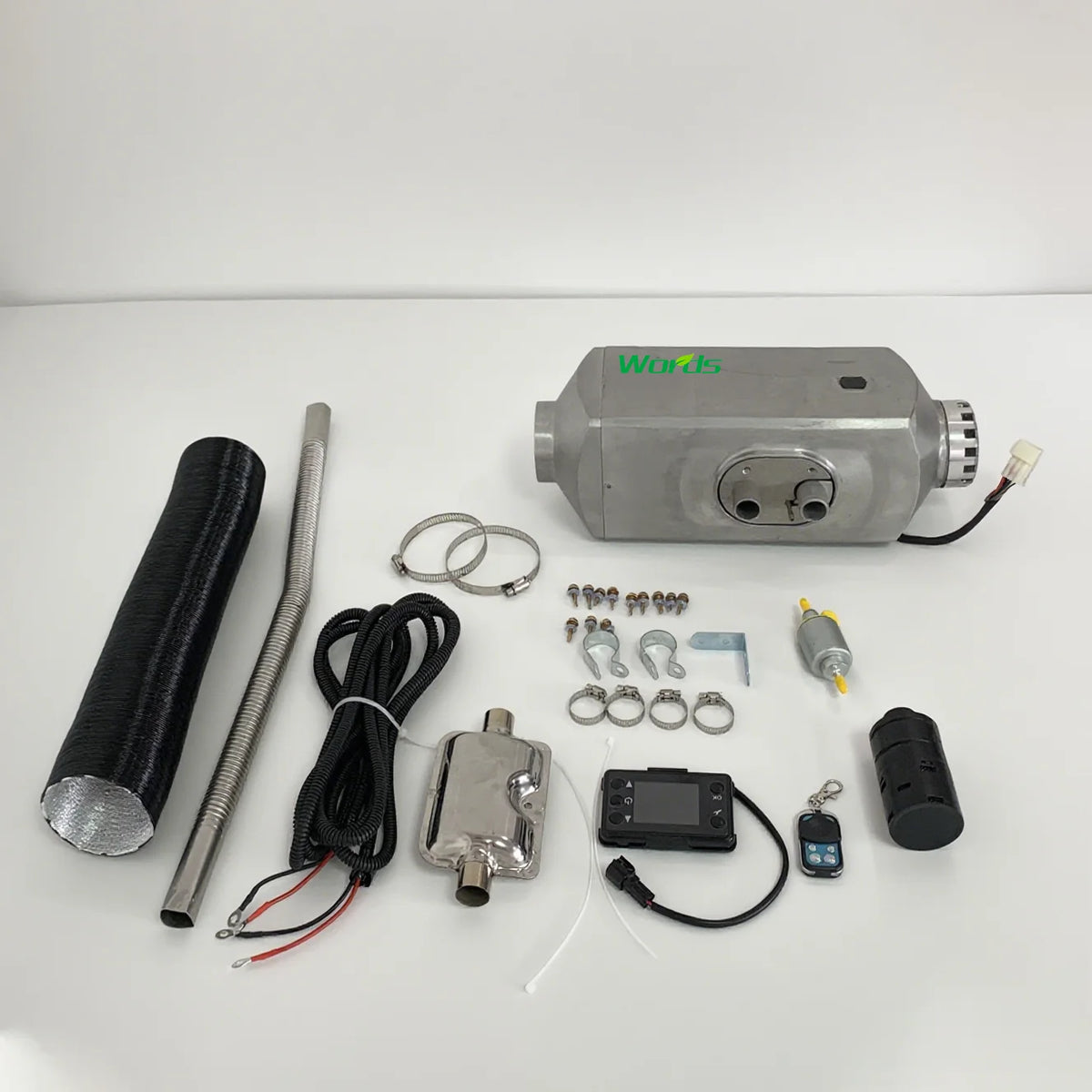 Wholesale 2KW 12V/24VSplit Heater Aluminum Body Diesel Parking Air Heater For Car/RV/Truck With LCD Switch Amocart