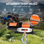 Amocart 3500lbs Electric Winch ATV/UTV Wired Car Winch with 39 ft Synthetic Rope Aluminum IP55 Waterproof for Towing Boat Truck