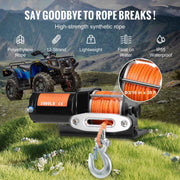 Charger l'image dans la visionneuse de galerie, Treuil électrique SucceBuy 3500lbs pour VTT/UTV avec câble synthétique de 12 m, treuil de voiture en aluminium étanche IP55 pour remorquage de bateau et de camion
