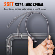 Load image into Gallery viewer, SucceBuy Drain Auger 25Ft Manual-feeding Plumbing Snake with Drill Attachment Drain Clog Remover Toilet Sewer Pipe Dredge - AMOCART
