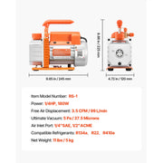 Load image into Gallery viewer, SucceBuy 3.5CFM 180W 1 Stage or 5CFM 375W / 7CFM 550W 2 Stage HVAC Rotary Vane AC Vacuum Pump, for R134a R22 R410a Systems Use
