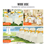 Amocart 30/50PCS Ivory Stretch Spandex Folding Chair Covers Universal Fitted Chair Cover Removable Protective Slipcovers