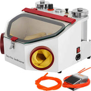 Load image into Gallery viewer, Amocart Dental Lab Sandblaster Equipment 2 Pen+2 Tanks with LED Light Large View Window Foot Pedal Control for Removing Oxides
