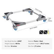 Load image into Gallery viewer, SucceBuy 400 lbs Mini Fridge Stand Mover Adjustable Mobile Base with 4 Locking Swivel Wheels for Washing Machine Refrigerator - AMOCART
