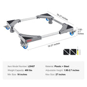 Load image into Gallery viewer, Amocart 400 lbs Mini Fridge Stand Mover Adjustable Mobile Base with 4 Locking Swivel Wheels for Washing Machine Refrigerator

