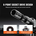 Amocart 360 Degree Swivel Impact Socket Set 3/8" Socket Set Deep Universal Metric 10-19mm 6 Point Cr-Mo Alloy Steel for Repair