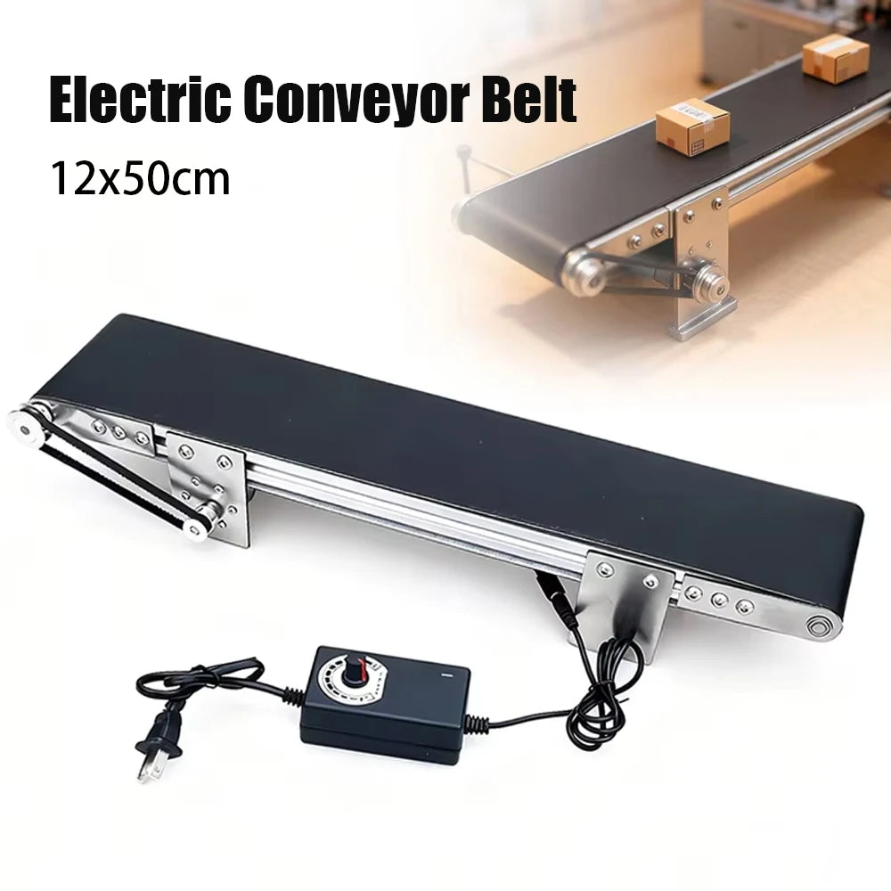 Small Desktop Conveyor Belt 12x50cm Mini Conveyor Cargo Lane Electric Production Line Conveyor Belt Teaching Equipment