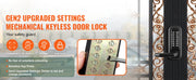 Charger l'image dans la visionneuse de galerie, Amocart Mechanical Keyless Entry Door Lock Single/Double -Sided 14 Digit Keypad and Handle Embedded
