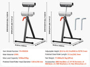 Load image into Gallery viewer, SucceBuy Roller Stand 250lbs/135lbs LBC Adjustable Height with 11.5in Polished Steel Roller Head Woodworking Extension Support - AMOCART
