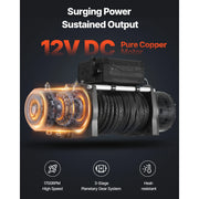 Bild in Galerie-Viewer laden, Amocart 13500 lbs Electric Winch 12V Synthetic Rope Car Winch with Wired Wireless Control for Towing SUV Off-Road Jeep Trailer

