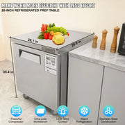 Load image into Gallery viewer, Amocart 28in 48in Undercounter Worktop Refrigerator Stainless Steel Refrigerated Food Prep Station Fan Cooling for Bar
