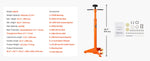 Amocart Underhoist Stand 3/4 Ton Capacity Pole Jack, Lifting from 43.3" to 70.9" Triangular Base Two Wheels Automotive Support