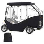 Amocart Golf Cart Enclosure 420D Polyester Driving Enclosure with 4-Sided Transparent Windows 4 Passenger Club Car Cover