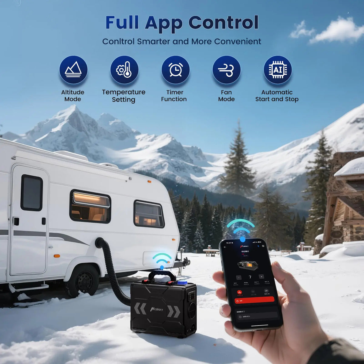 Hcalory TB2S+ 8KW Diesel Heater 6L Toolbox 2S Plus Portable Diesel Air Heater All in One 110/12/24V with App Control, Automatic Start and Stop Altitude Mode Functions for RV Garage Camper Fishing Amocart