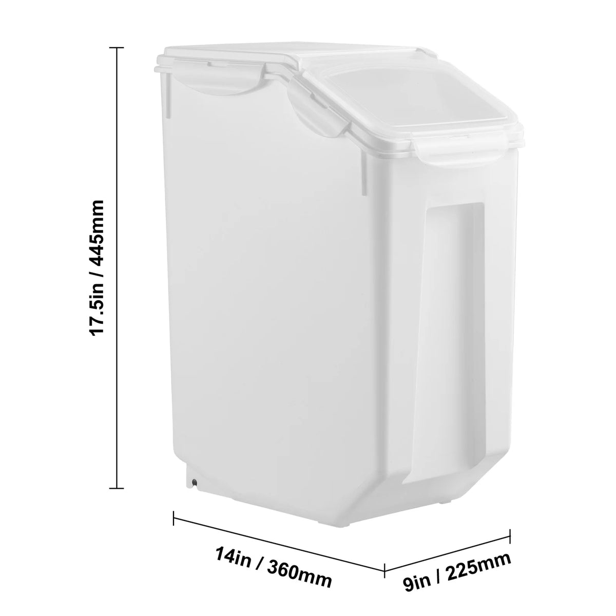 SucceBuy Ingredient Storage Bin 2 x 15L Dispenser Bin with 2 Measuring Cups and Airtight Lid PP Material Rice Cereal Flour Bin Amocart