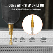 Charger l'image dans la visionneuse de galerie, Amocart Double Head Sheet Metal Nibbler Cutter 360 Degree Metal Nibbler Drill Attachment with Extra Punch and Die Cutting Hole
