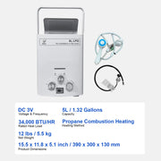 Load image into Gallery viewer, SIHAO 6L-18L Propane Gas Water Heater Digital Display Bathroom Heating Instant Outdoors Car Camping Water Heater Boiler
