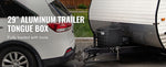 Amocart Trailer Tongue Box Aluminum Alloy Tongue Box Tool Chest Heavy Duty Trailer Box Utility Trailer Tongue Box for Pickup