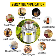 Load image into Gallery viewer, 3 Gal Alcohol Distiller Moonshine Still Stainless Copper DIY Home Brew Water Wine Essential Oil Brewing Kit
